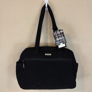 Vera Bradley Black Quilted Infant Baby Bag with Changing Mat